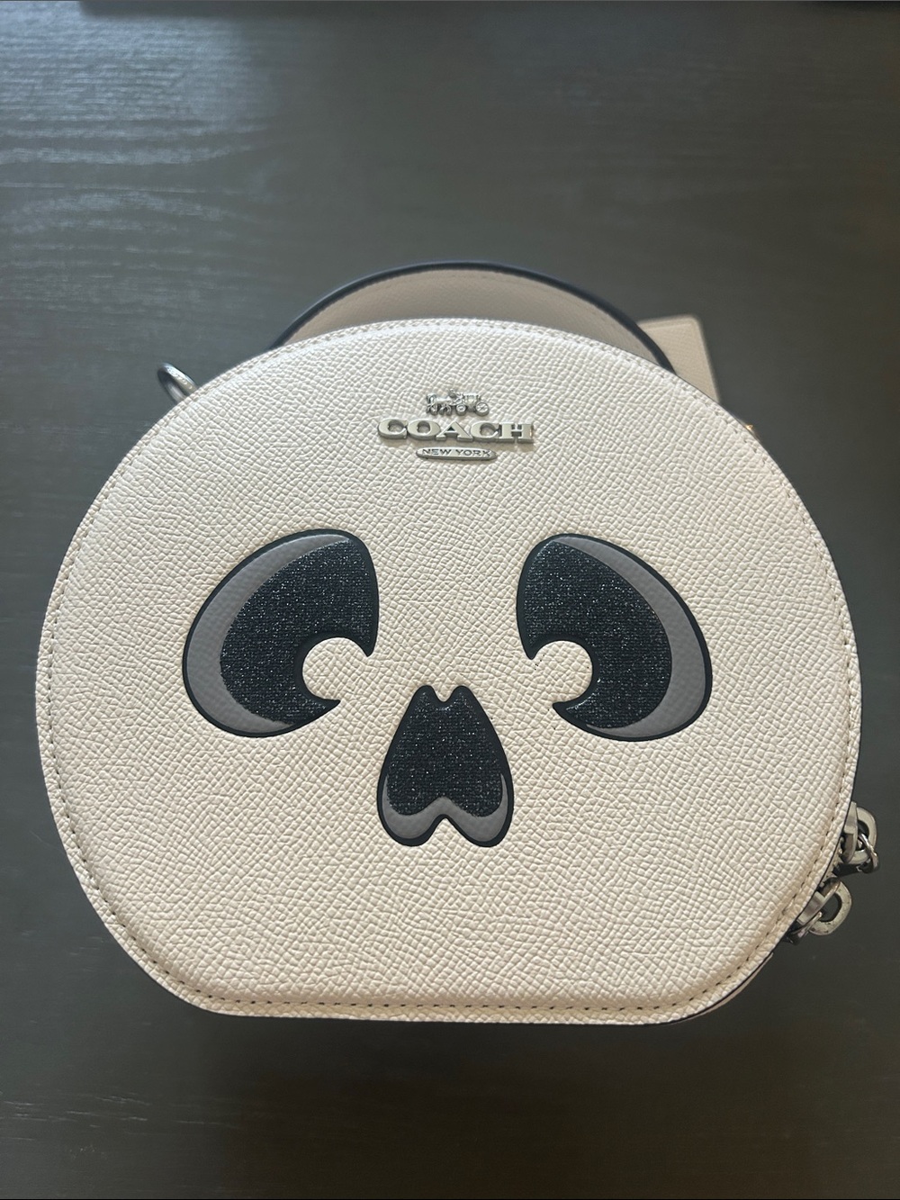 COACH White Panda Applique Round Crossbody